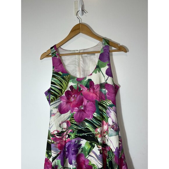 Trina Turk Floral Sleeveless Tropical Print Mini Dress Women Size Medium M - Picture 3 of 11